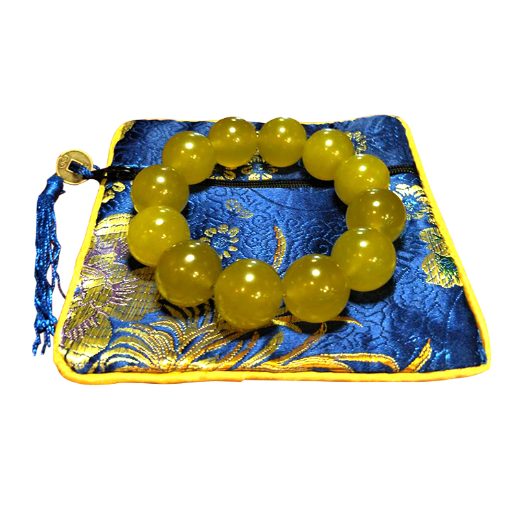 朝鲜黄玉手串 金玉楼赏石阁手链首饰